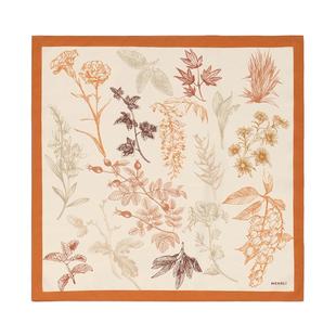 万事利2025新款100%桑蚕丝真丝丝绸丝巾女双面印花小方巾-七里香