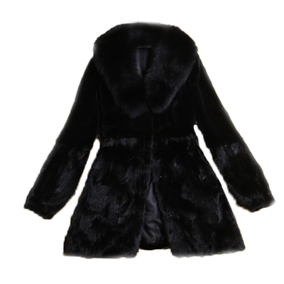 修身狐狸毛领貂皮大衣天天特价