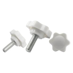 梅花手柄螺丝旋钮把手星形塑料胶头手拧螺栓螺钉白色 M4M5M6M8M10