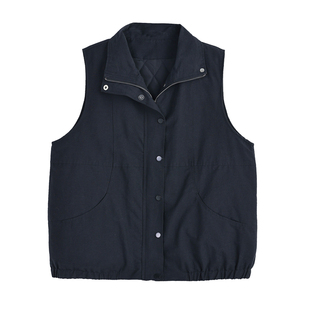 矮胖妈妈马甲夹棉外套女款小个子秋冬装外套洋气叠穿宽松大码坎肩