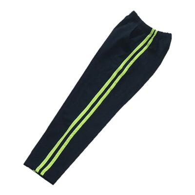 定制 中小学生幼儿园校服裤纯棉深蓝色白绿条宽松运动校服长裤款