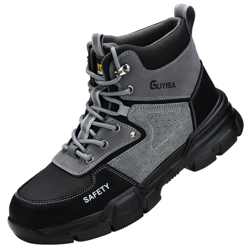 高帮劳保鞋男款士防砸防刺穿钢头绝缘轻安全钢板工地冬季加绒棉鞋