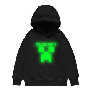 我的世界苦力怕游戏周边反夜光连帽卫衣男女儿童装学生款外套帽衫