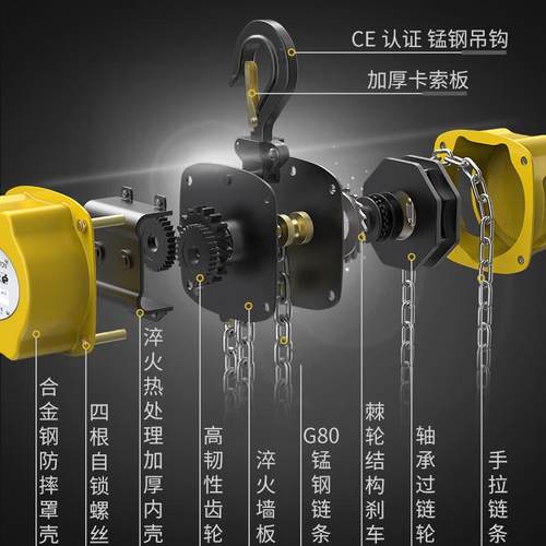 沪工迷你手拉葫芦0.25吨0.5t半吨小型手动葫芦倒链吊机葫芦起重