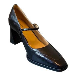 2026新款法式方头浅口单鞋女款配裙子气质高跟鞋百搭粗跟玛丽珍鞋