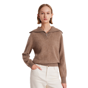 歌莉娅冬季新品羊绒拉毛毛衣1BDL5J280