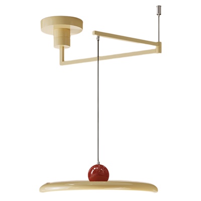 摇臂餐厅吊灯奶油风2025新款飞碟灯可移位饭厅灯全光谱护眼餐桌灯