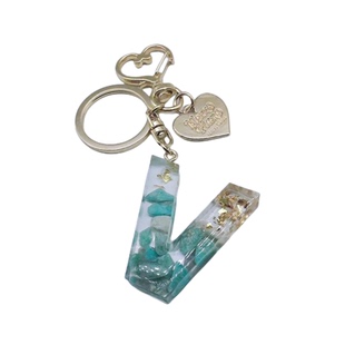 原创定制字母钥匙扣个性diy英文数字汽车挂饰水晶石滴胶挂件手工