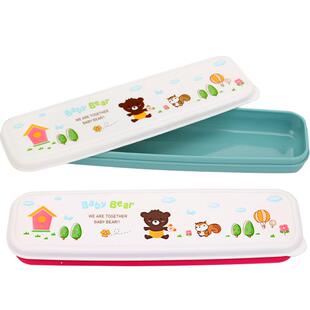 便携餐具盒勺子盒带盖一人食筷子盒学生外带单人餐具收纳空盒子