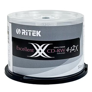 铼德 CD-RW12X反复可擦写空白刻录光盘50片装桶音乐空白光碟 包邮