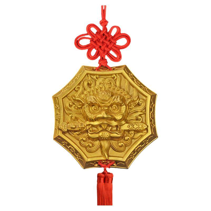 狮咬剑全纯铜吞口兽门神尖角化解