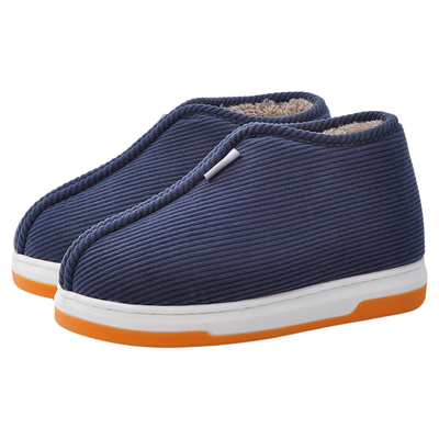 防滑老人棉鞋男士包跟厚底可外穿加厚保暖毛绒包脚后跟棉拖鞋女冬