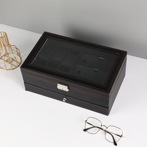 时尚碳纤维PU皮革12位跨境包装盒热卖位位收纳盒6+3位6盒手表10