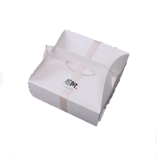 10套纯白慕斯芝士巴斯克6寸8寸蛋糕盒包装盒饼干盒子西点盒手提盒