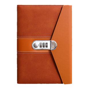 密码笔记本A5带锁日记本简约加厚日韩创意学生记事本复古少女手账本隐私密码笔记本子文具文艺青年锁定制logo