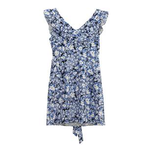 Lonslan 2022夏天一定要拥有一条碎花裙夏季两面穿蓝色碎花小短裙