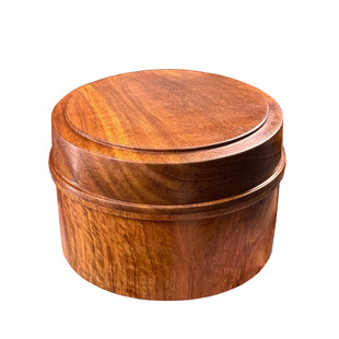 缅甸花梨木圆形储物罐红木筒茶叶香粉罐沉香檀香盒实木质盘香木桶