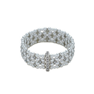 西大班澳白多层珍珠手链女款2025新款高级感S925银小众设计宽手镯