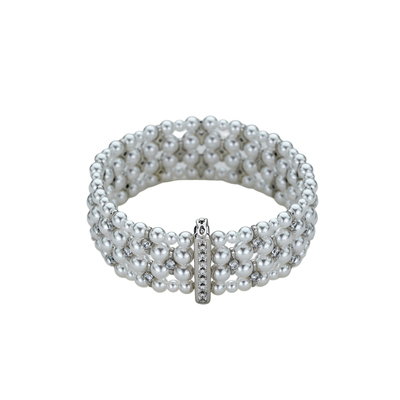 西大班澳白珍珠手链叠戴镶钻手镯