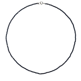 鸢语海|天然黑尖晶石黑色爆闪项链女锁骨链叠戴水晶毛衣链吊坠绳