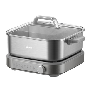 美的速沸电火锅0涂层不锈钢家用分体式多功能电热锅煮锅火锅专用