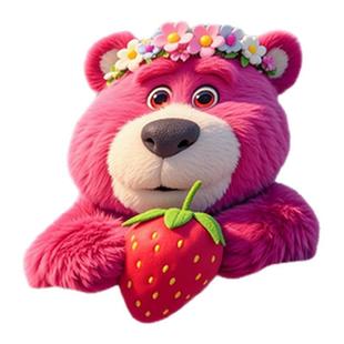 卧室镜子装饰贴纸草莓熊卫生间防水镜面贴画浴室布置玻璃门贴纸