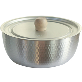 小葵川町屋 日本原装进口中尾制铝手工锤纹无柄雪平锅料理汤锅