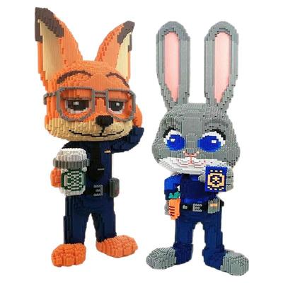 93cm超大狐狸警官兔子积木