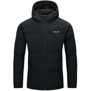 KELME卡尔美羽绒服男女冬季短款连帽情侣保暖袄子运动加厚外套