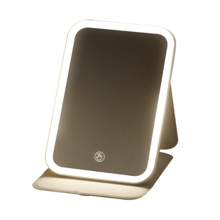 古迪led便携折叠带灯化妆镜学生宿舍家用桌面台式梳妆补光小镜子