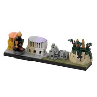马德望古老寺庙天际线积木MOC-243725城市建筑拼插模型小颗粒玩具