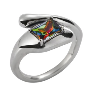 灵魂燃烧-灵渊 复古宝石中古风戒指可调节纯银2025新款高级食指戒