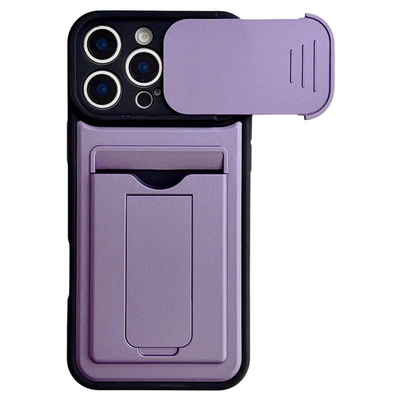 创意支架卡包手机壳适用摩托罗拉Motorola插卡X70air时尚edge60推窗简约g86公交地铁卡八达通防摔56保护套E50