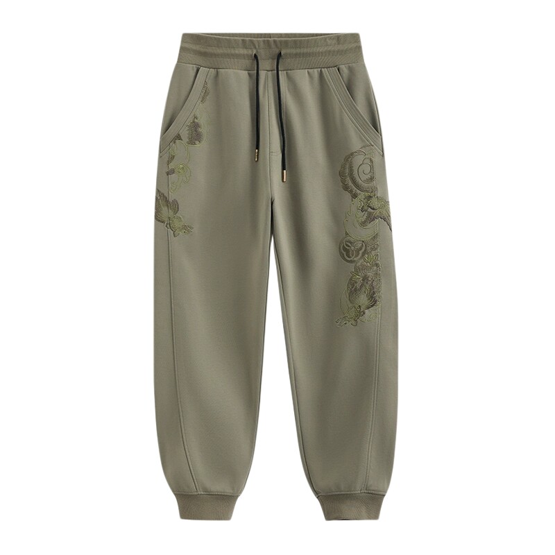 ONIARAI/鬼洗24新品泥棒蓝秋季暗影金鱼绣花男式休闲卫裤 N540156