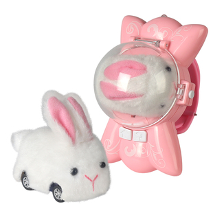 毛绒兔子手表遥控小汽车黑科技儿童玩具电动迷你车女孩过新年礼物