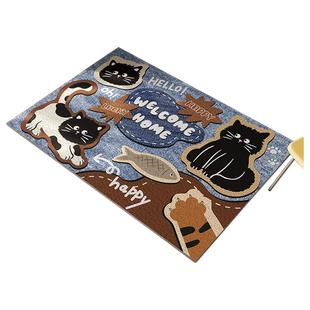 门口进门入户地垫门垫卡通门外防滑脚垫猫咪宠物专用入门地毯垫子