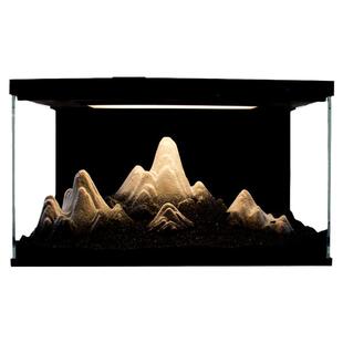 适配小米鱼缸造景雪山景全套生态创意陶瓷假山摆件一体式套装景观