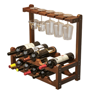 红酒架子家用葡萄酒架摆件展示架酒柜置物架多瓶格子放酒简易桌面