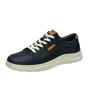 MELLEN名郎男鞋新款户外休闲鞋男皮鞋真皮百搭潮鞋子板鞋男