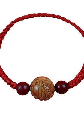 泰山真桃木桃核可调节手绳