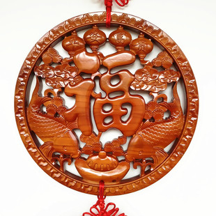 桃木中国结挂件镇宅客厅玄关福字电视墙走廊手工编织新年过年装饰