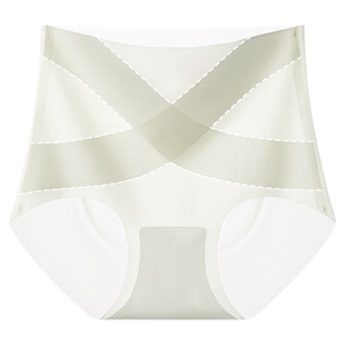 无痕内裤女蚕丝抑菌裆隐形冰丝凉感X型交叉收腹高腰塑形三角裤头