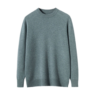 重磅加厚羊绒衫男100%纯山羊绒衫男士保暖毛衣双股圆领针织打底衫