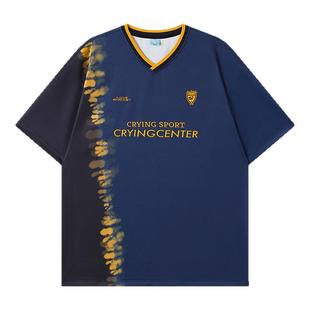 CryingCenter 扎染撞色v领球衣短袖t恤 哭喊中心