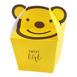 新款卡通可爱小熊折叠烘焙包装纸盒精美情人节巧克力礼品盒子定做