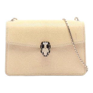 中古Bvlgari宝格丽女包B级9新chain shoulder链条肩带牛皮斜挎包