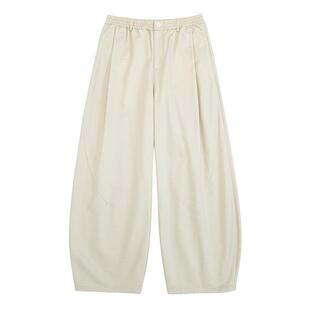 UrbanStandard日系复古天丝阔腿弯刀裤男春季宽松百搭直筒休闲裤