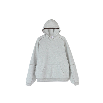 咆哮野兽拼接抓绒连帽卫衣