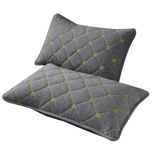 A类全棉水洗棉加厚夹棉枕套一对高端纯棉绣花枕头套单人大号枕皮