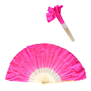 真丝舞蹈扇子胶州秧歌舞蹈扇儿童成人渐变双面跳舞古典广场舞扇子